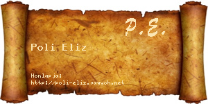 Poli Eliz névjegykártya